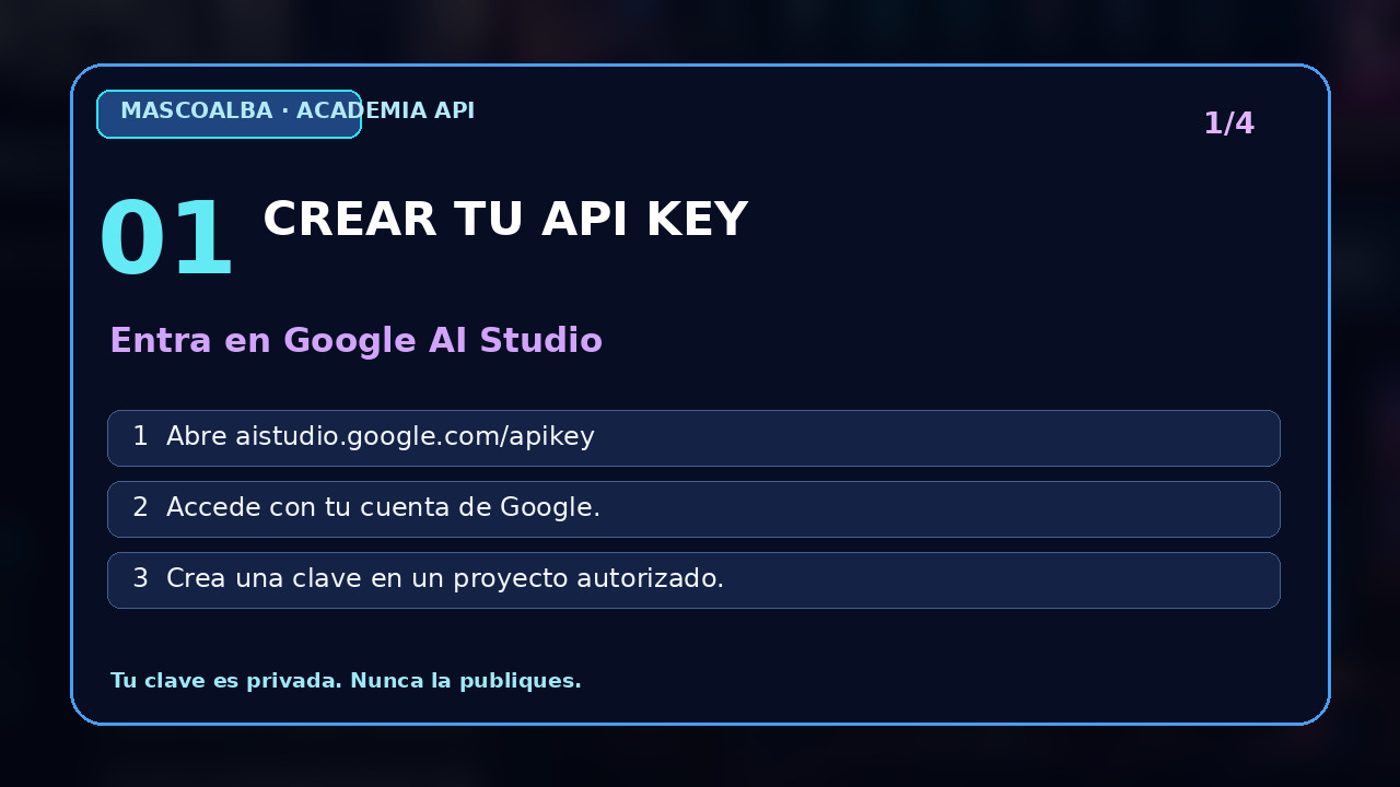 Crear una clave Gemini en Google AI Studio